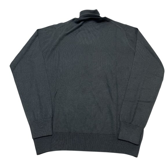 Bartolini Sweater Womens L Black Merino Wool Blend Turtleneck Old Money Preppy - Picture 2 of 9